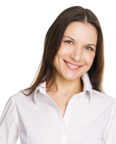 Young business people over white background